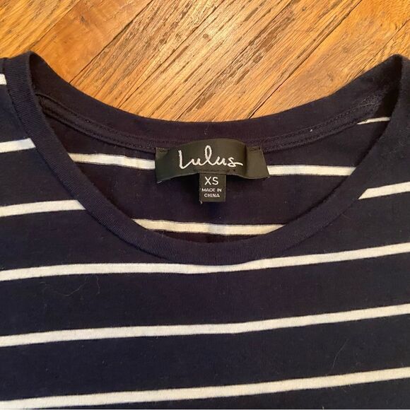 Lulus navy/white stripe short sleeve tee shirt dress - Picture 3 of 3